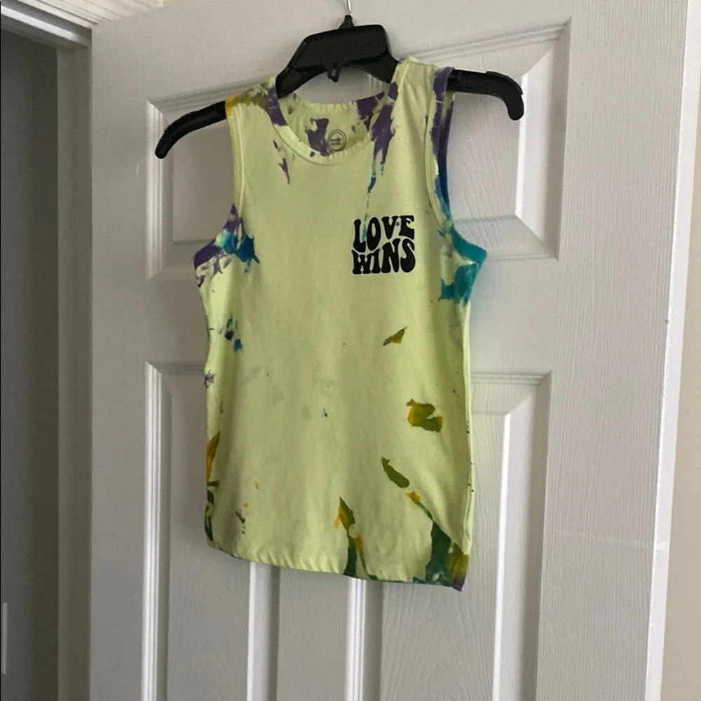 Girl’s Love Wins Kids Tie-Dye Tank Top - Picture 1 of 2